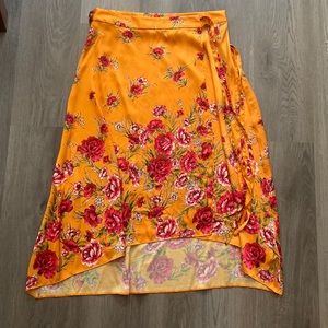 ASOS satin floral midi skirt